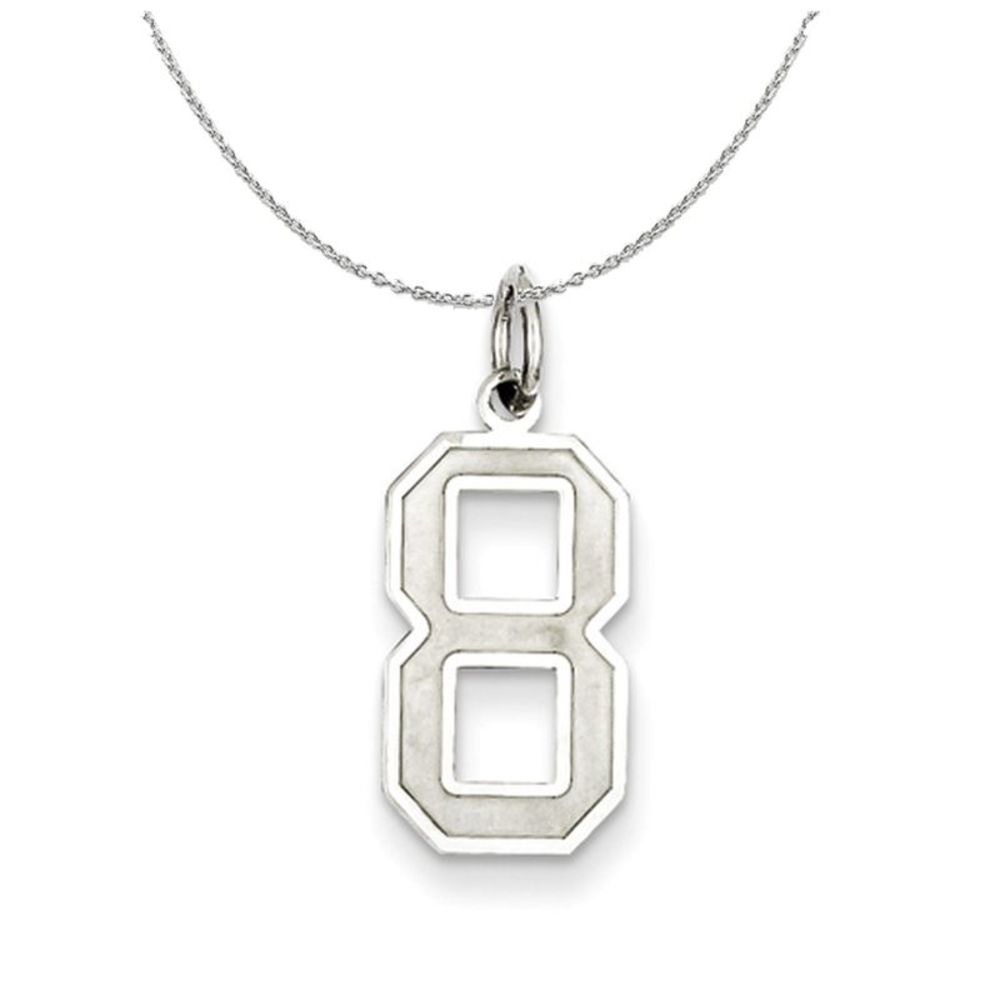 Sterling Silver, Jersey Collection, Medium Number 8 Necklace - 16 inch